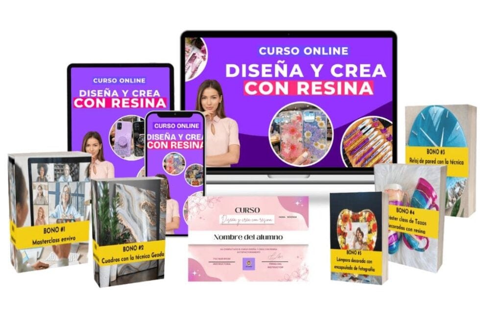 Materiales del curso Diseña y Crea con Resina y Bonos