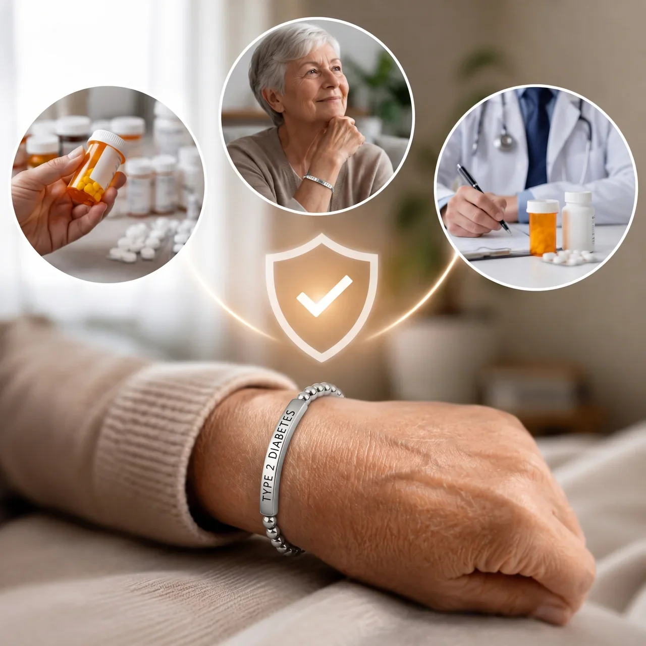 TrygID armbånd med indgraveret medicinsk information