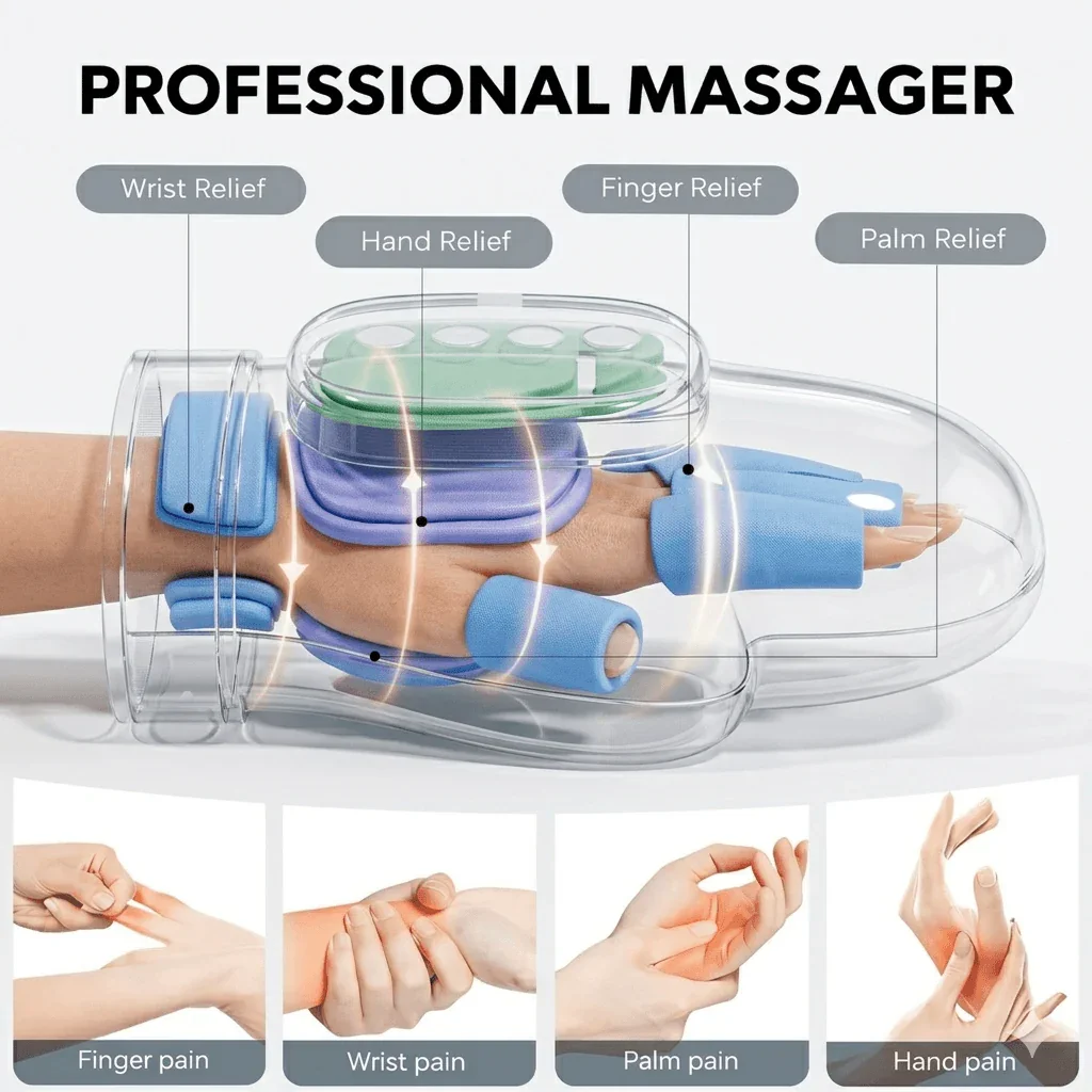 RelivRx Professional Massager — Wrist, Hand, Finger, and Palm Relief