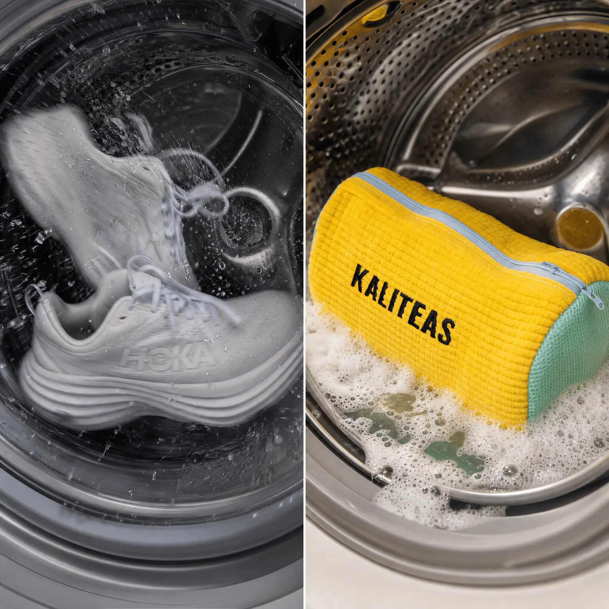 Shoes protected during machine washing