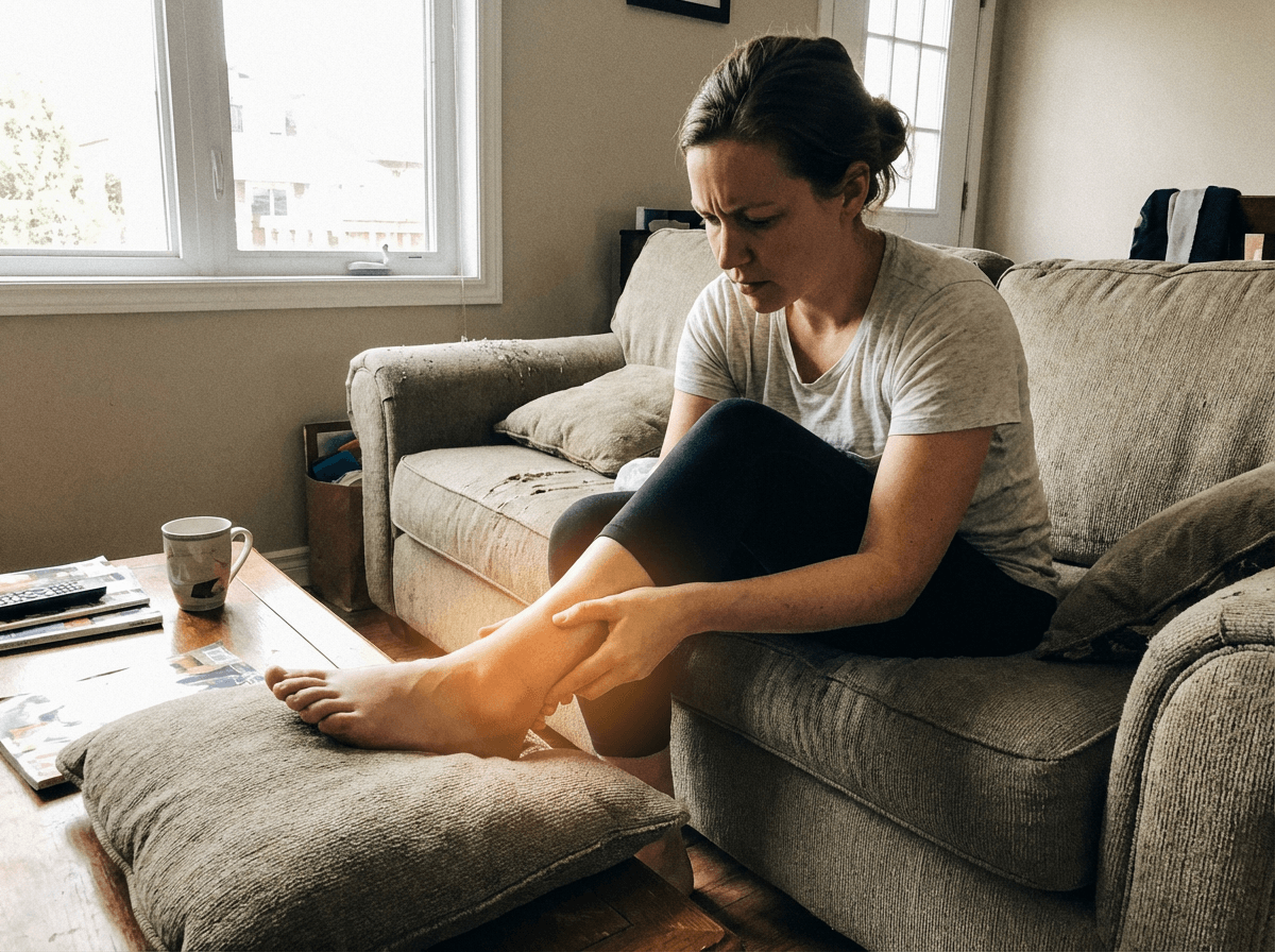 Woman holding her neck in pain with inflammation visualization