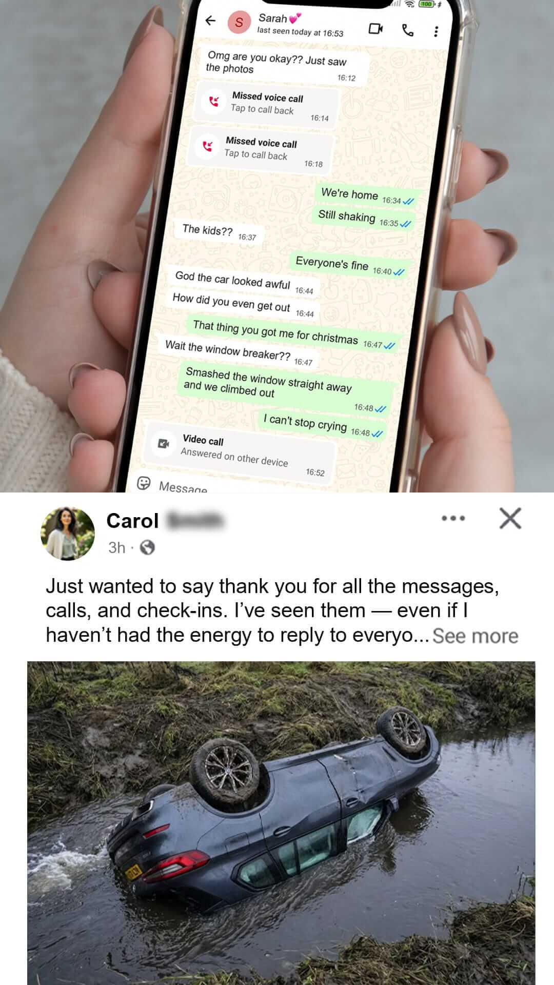 Carol's message — we made it home