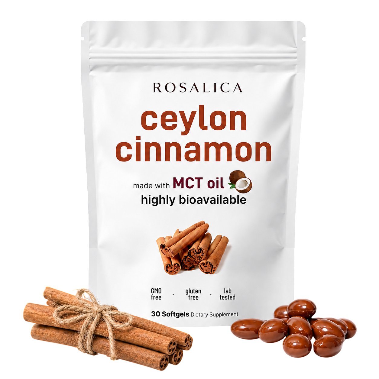 Rosalica Ceylon Cinnamon Softgels With MCT Oil