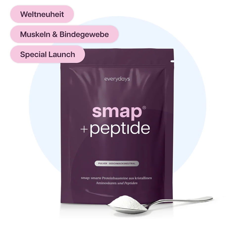 SMAP+peptide vom Berliner Start-up everydays — vegan, in Deutschland laborgeprüft