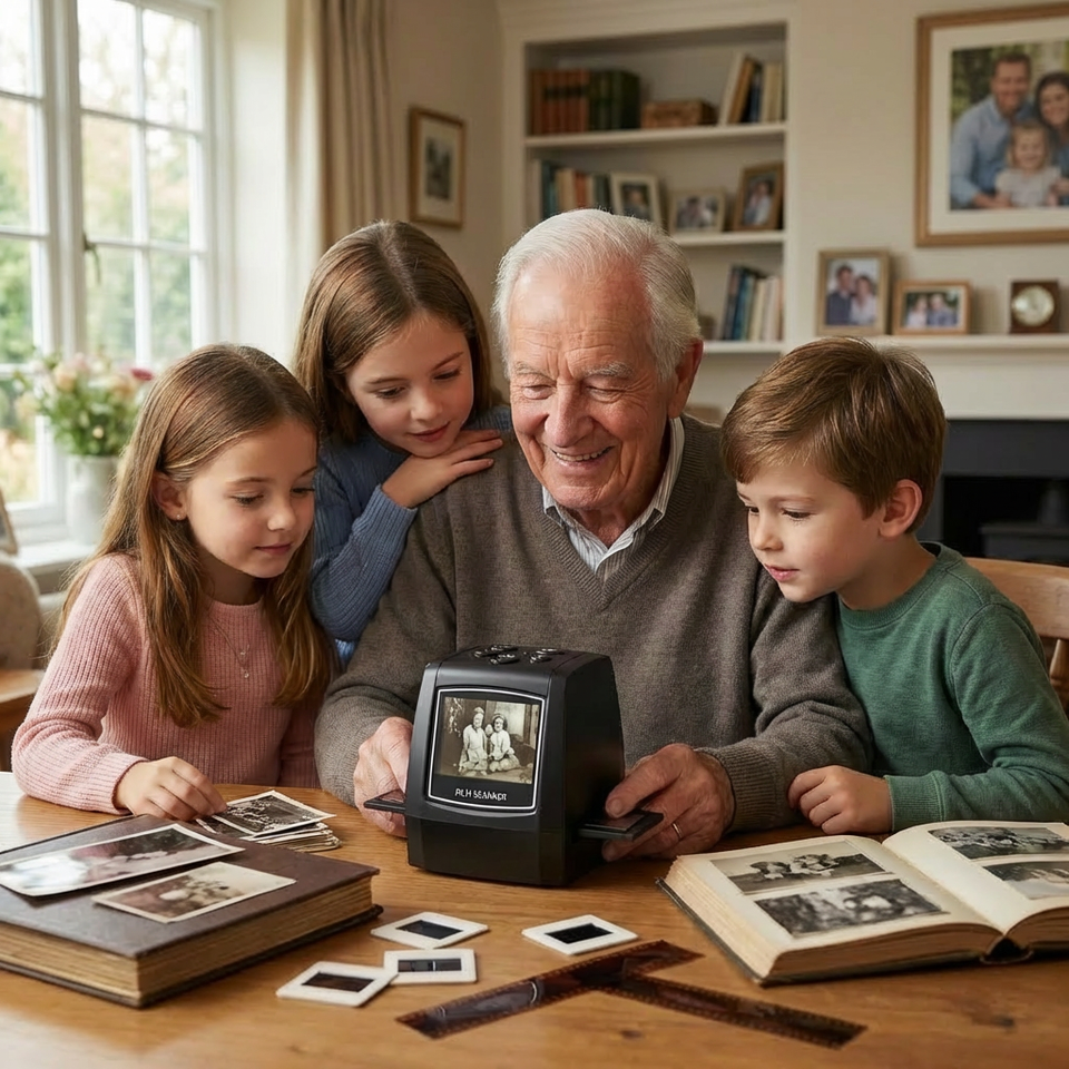 Family sharing memories