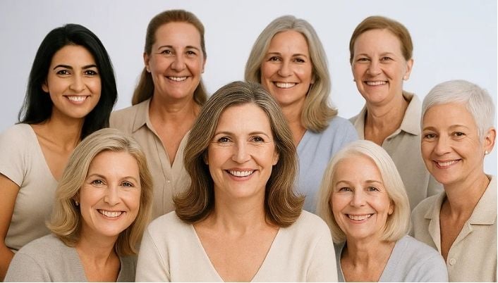 Complimentary skincare minis arranged elegantly