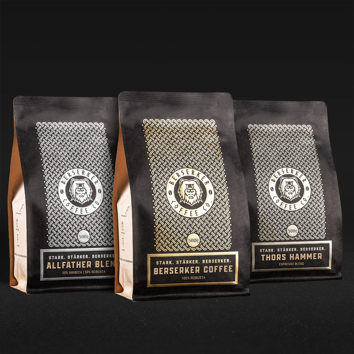 3x 500g Berserker Coffee Sorten