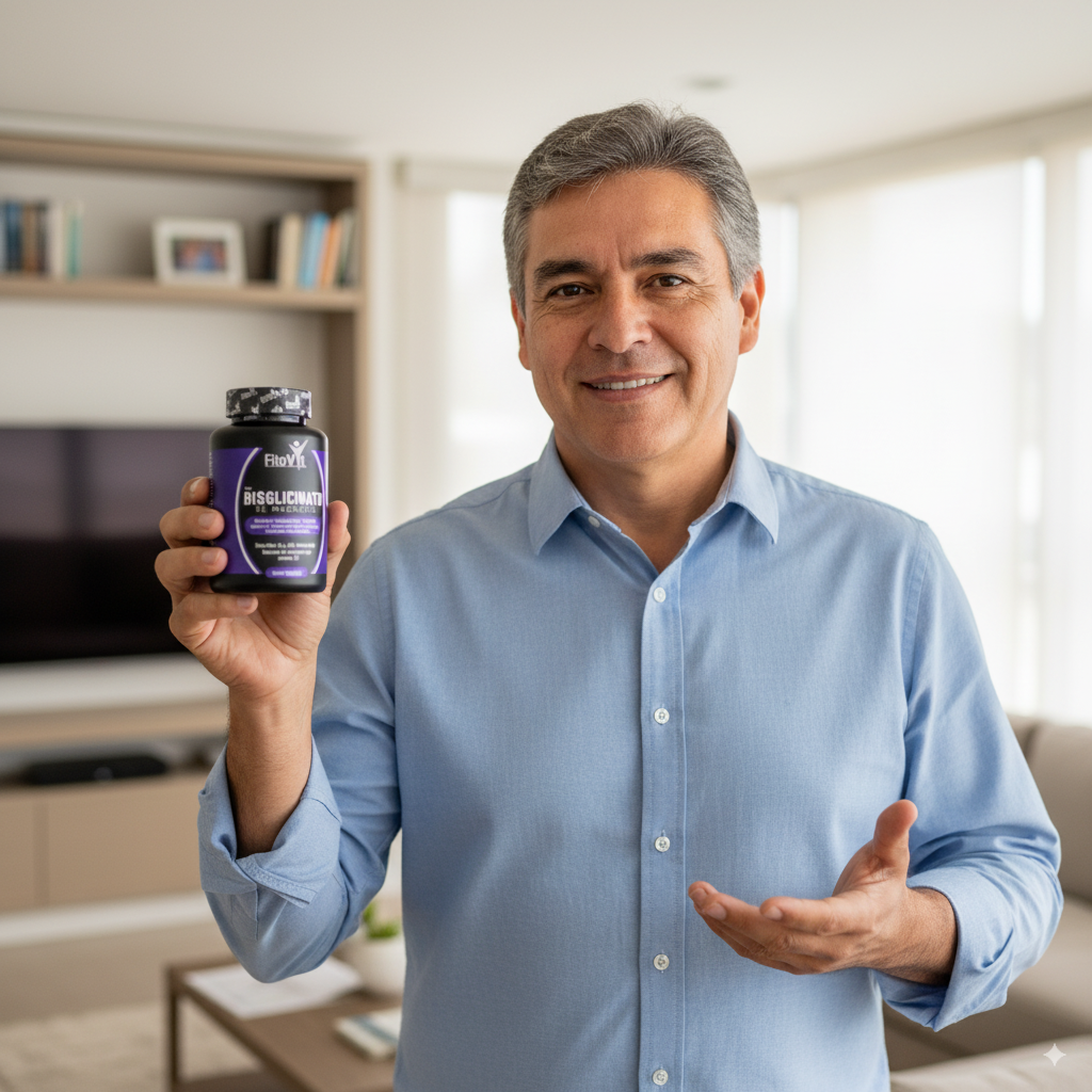 Carlos mostrando el producto FitoVit