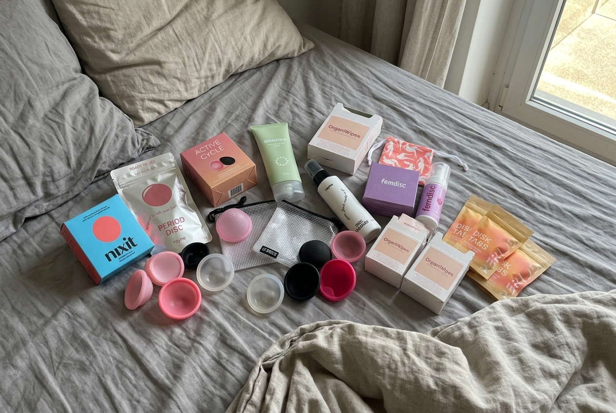 Alle 5 Menstruationsscheiben im Vergleich