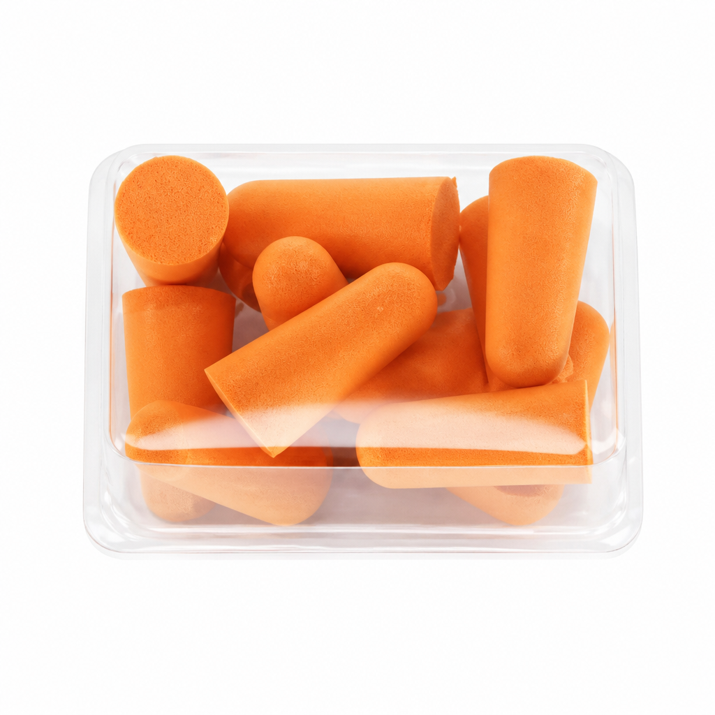 Disposable foam earplugs