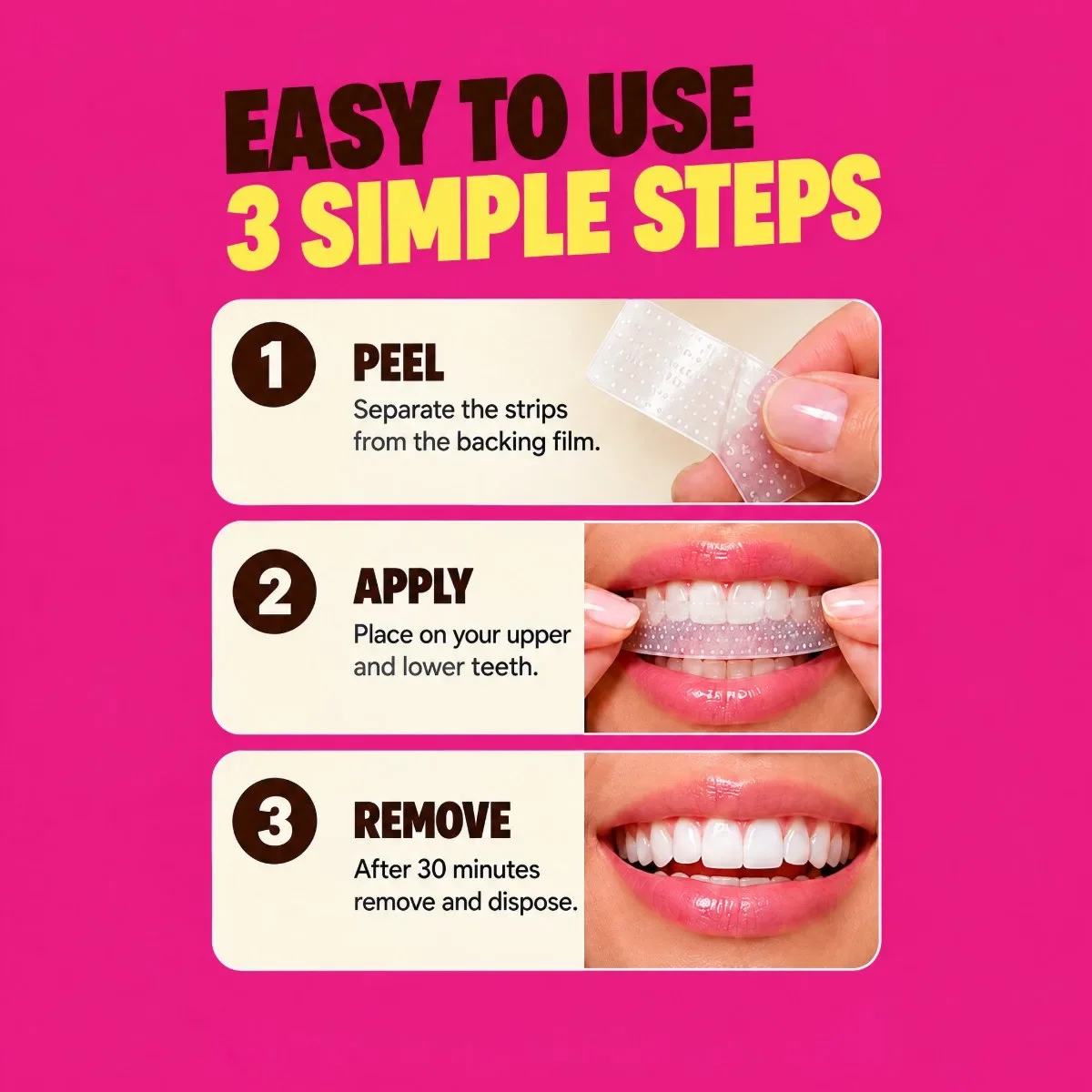 Easy to use in 3 simple steps