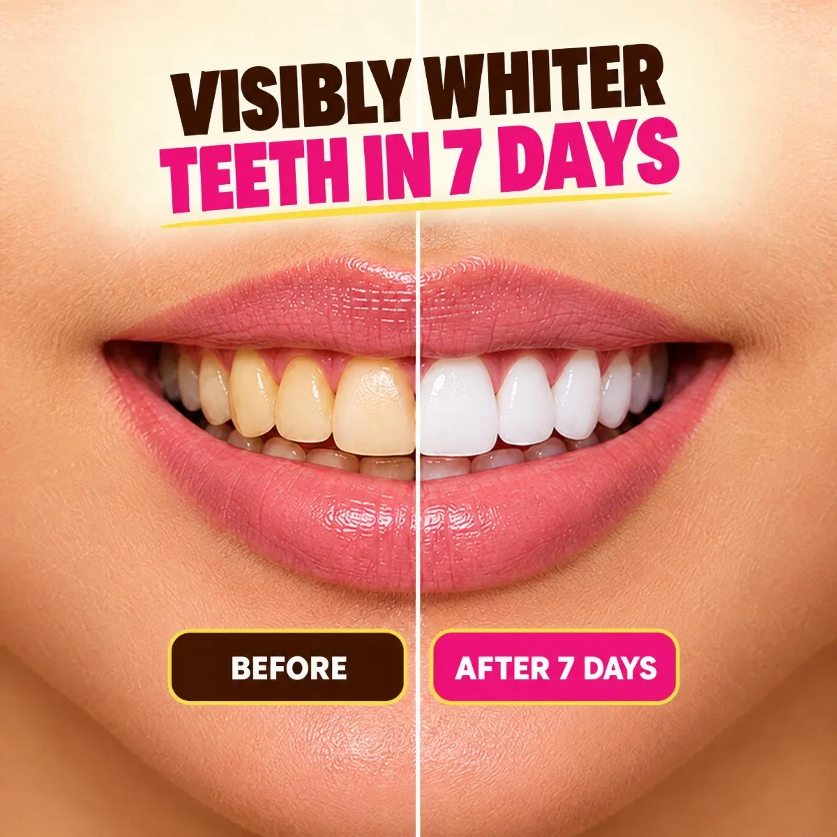 Visibly whiter teeth in 7 days