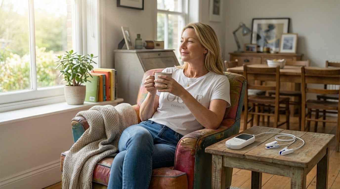 Frau erlebt einen ruhigeren Alltag